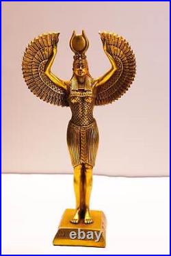 Golden Egyptian goddess ISIS Winged altar statue