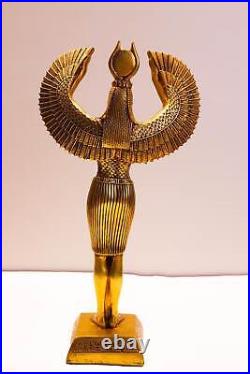 Golden Egyptian goddess ISIS Winged altar statue