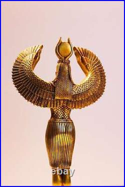 Golden Egyptian goddess ISIS Winged altar statue