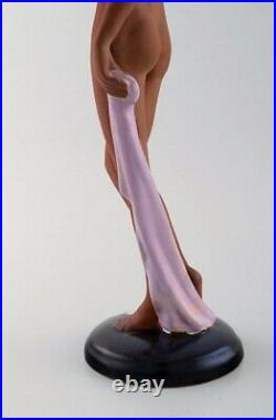 Goldscheider art deco figure of nude woman in partially glazed red clay 1920/30s