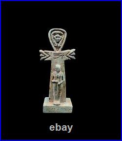 Gorgeous Egyptian ANKH (key of life) with Hathor goddess and god Ptah