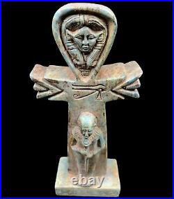 Gorgeous Egyptian ANKH (key of life) with Hathor goddess and god Ptah