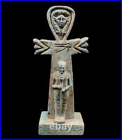 Gorgeous Egyptian ANKH (key of life) with Hathor goddess and god Ptah