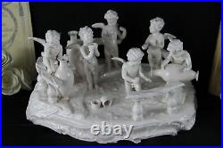 Gorgeous French Antique Bisque porcelain white putti cherubs group