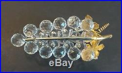 Gorgeous Swarovski Crystal Gold Grape Cluster Figurine, Retired, Pre-1988