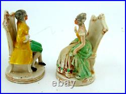Grafenthal Carl Schneider 2 Figurine Dollhouse Miniature 1880 German Bisque Old