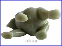 Green Jade Elephant Figurine 1485 Grams Trunk Up