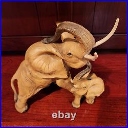 Guido Cacciapuoti Pair of Elephants Mother and Calf Made in Italy Artist Signed