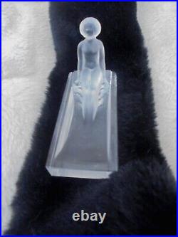 HEINRICH HOFFMANN SMALL MEDITATION Art Deco Clear Glass Nude Lady Pin Tray RARE