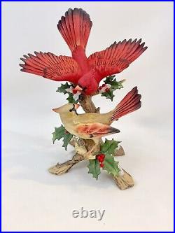 HOMCO Classic Porcelain CARDINALS IN WINTER Bird Figurine 1995