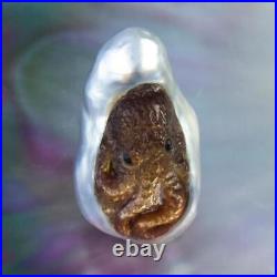 HUGE South Sea Pearl Baroque Mother-of-Pearl Octopus Carving undrilled 3.68 g