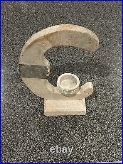 Hand Carved Marble Crescent Moon Sculpture And Candle Holder