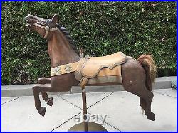 Hand Carved Wooden Carousel Horse Circa 1905, withmounting hdwr, horse hair tail