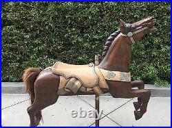 Hand Carved Wooden Carousel Horse Circa 1905, withmounting hdwr, horse hair tail