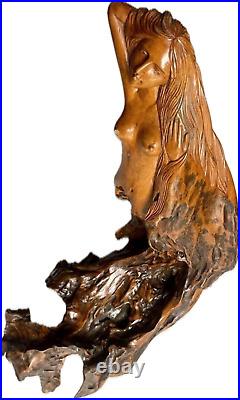 Hand Carved wooden Nude Woman Large Statue Bali Philippines Indonesia