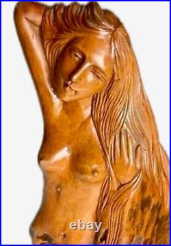 Hand Carved wooden Nude Woman Large Statue Bali Philippines Indonesia