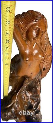 Hand Carved wooden Nude Woman Large Statue Bali Philippines Indonesia