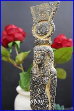 Handmade Egyptian Hathor Goddess wearing Sun disc, Cow Goddess, made in Egypt