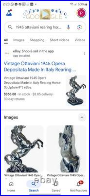 Horse Sculpture by Ottaviani Made In Italy Silver Over Resin 7 Vintage 1990's Horse Sculpture by Ottaviani Made In Italy Silver Over Resin 7 Vintage 1990's