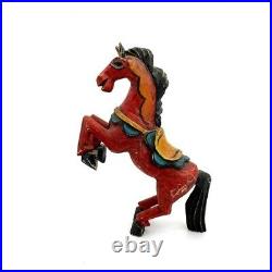 Horse Wooden Carved Statue Vintage Hand Made Decor