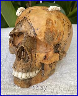 Human Skull Carved Wooden Skull Sculpture Skull Realistic Human Skull Muggets