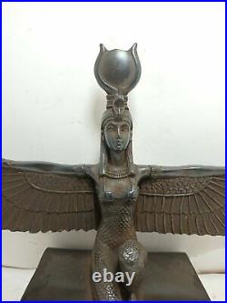 ISIS WINGS EGYPTIAN ANCIENT Goddess Winged Motherhood Egypt Statue Antique Stone