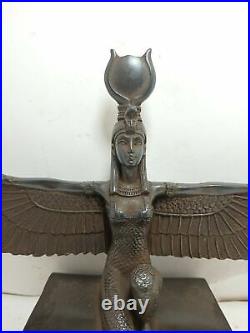 ISIS WINGS EGYPTIAN ANCIENT Goddess Winged Motherhood Egypt Statue Antique Stone