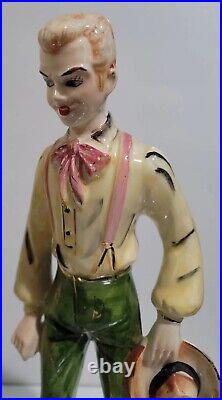 Imperial Masterpiece Japan 14.5 inch Porcelain Figurine Cowboy and Egg Girl