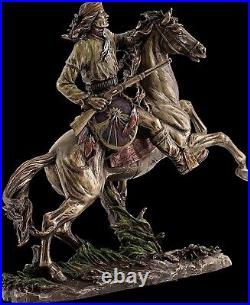 Indian Apache On Horse With Shield And Shot Veronese (wu69784a4)