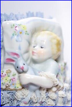 Irish Dresden MULLER VOLKSTEDT Sweet Dreamer Lace Porcelain Figurine RARE