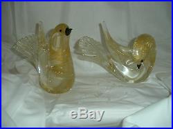 Italian Murano Glass Pair of Birds