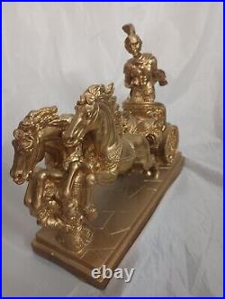 Italian Sculpture Roman Gladiator Chariot Signed