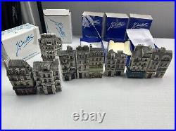 J Carlton Dominique Gault Miniature Paris Buildings Lot of 9 (2 Have Crack)