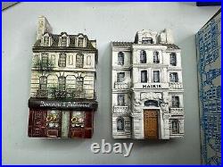 J Carlton Dominique Gault Miniature Paris Buildings Lot of 9 (2 Have Crack)