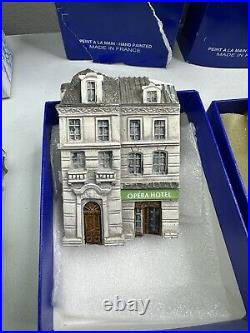 J Carlton Dominique Gault Miniature Paris Buildings Lot of 9 (2 Have Crack)