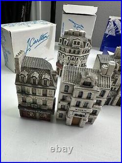 J Carlton Dominique Gault Miniature Paris Buildings Lot of 9 (2 Have Crack)