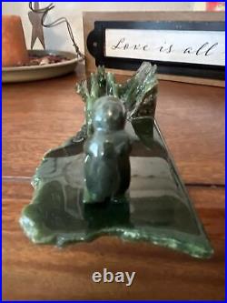 Jade Carving of Sled Dog & Team Made in Alaska 10.5 x 3 x 2 Solid Jade EUC