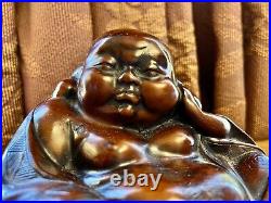 Japanese Happy Maitreya Buddha Statue & Erotic Figures SHUNGA Underside 7.5 EUC