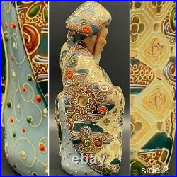 Japanese Noh Actor Gold & Enamel Hand Decorated Ceramic Figurine Japan 8.5t Japanese Noh Actor Gold & Enamel Hand Decorated Ceramic Figurine Japan 8.5t
