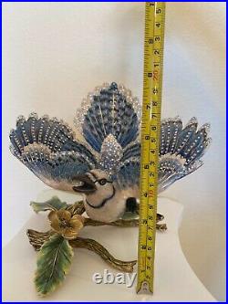 Jay Strongwater Blue Jay On Branch Figure Made In USA Limited Edition Swarovski