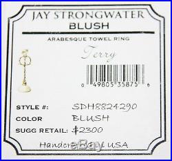 Jay Strongwater Terry Blush Arabesque Towel Ring Swarovski New $2300