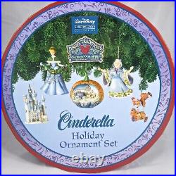 Jim Shore Cinderella Holiday Ornament Set NIB Christmas Jaq Gus Disney Tradition