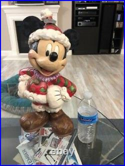 Jim Shore Disney Traditions Large Mickey Mouse Figure Xmas Santa New