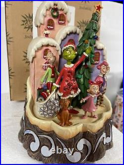Jim Shore Grinch Max Cindy Lighted Carved By Heart Christmas Whoville Lighted