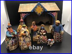 Jim Shore Heartwood Creek Nativity Set 2003 Enesco Large Set Jesus Manger