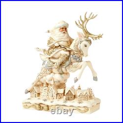 Jim Shore Holiday Lustre Santa and Reindeer Skyward Bound BRAND NEW