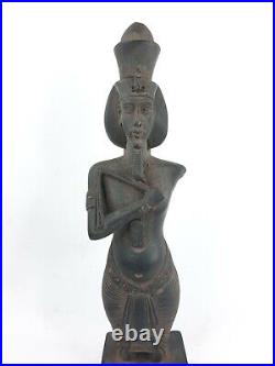 KING STONE EGYPT STATUE Carved Akhenaten Ancient Egyptian Pharaoh Antique