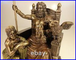 KING ZEUS GOD of THUNDER & HERA on Throne GREEK MYTHOLOGY Statue Bronze Finish