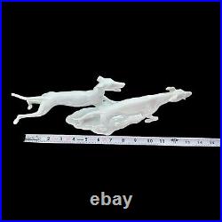 Kaiser Bochmann 2 Running Whippets Greyhounds White Porcelain 408 Dog Vintage