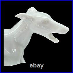 Kaiser Bochmann 2 Running Whippets Greyhounds White Porcelain 408 Dog Vintage